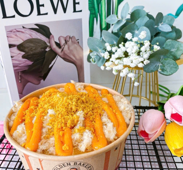 Bánh Bông Lan Sốt Kim Sa Chà Bông Heo