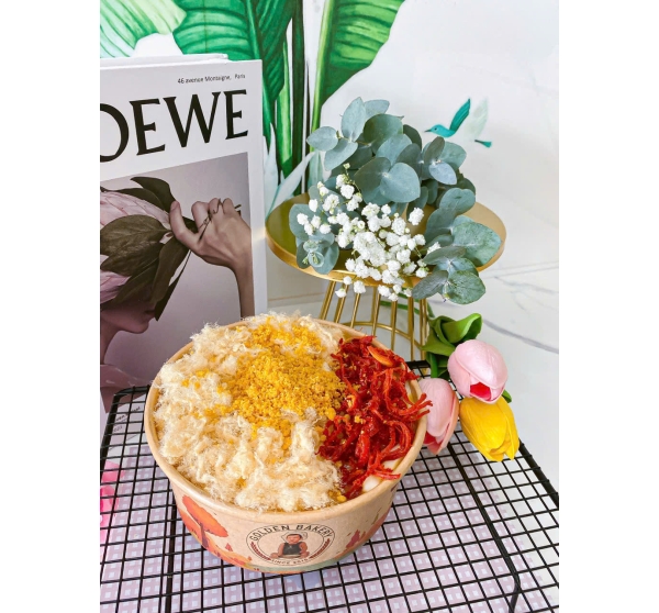 Bánh Bông Lan Sốt Phô Mai Mix Khô Bò